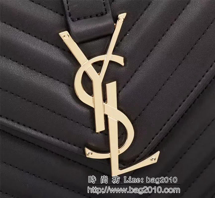 YSL聖羅蘭 經典款 互扣式金屬YSL標誌 原版南非皮肩背包 26588 YAS1331